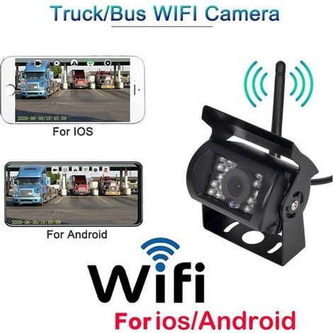 Aiducho Drahtlose Wlan-hd-rückfahrkamera 12–24 V Für Lkws, 170°-weitwinkel, 50 M Übertragungsreichweite, Nachtsicht, Ip67 Wasserdicht