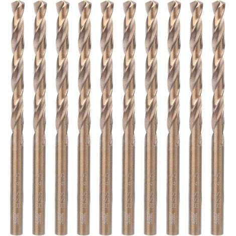 Aiducho 10 Stück Hss-spiralbohrer (hochgeschwindigkeitsstahl) Bohrwerkzeug Für Edelstahl, Eisenplatten Und Holz (4,0 Mm)