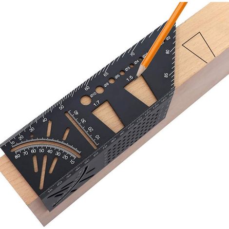 Aiducho Winkelmesser Aus Aluminiumlegierung Für Die Holzbearbeitung – 3d-gehrungswinkelmesser 45 Bis 90 Grad, Schreinerlineal, Geschenk Für Männer, Väter, Ehemänner
