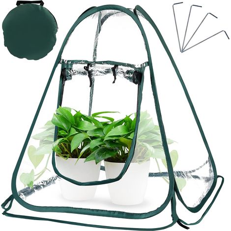 Aiducho Mini-pop-up-gewächshaus, Balkon- Und Gartengewächshaus, Mini-gewächshauszelt, Pvc-pflanzenzelt Für Drinnen Und Draußen, Blumenzelt Für Gartenpflanzen 70 X 70 X 80 Cm