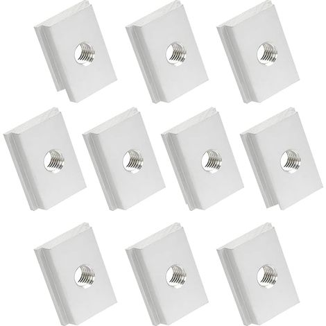 Aiducho M8 T-förmige Gleitschlitzmuttern, Verzinkte Aluminiumlegierung Für Tischkreissägen Und Werkbänke, 10 Stück (silber)