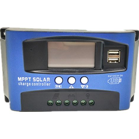 Aiducho Solar-laderegler Mit Lcd-display, Mppt 60a Dual-usb-solar-laderegler Mit Lcd-anzeige, 12v/24v