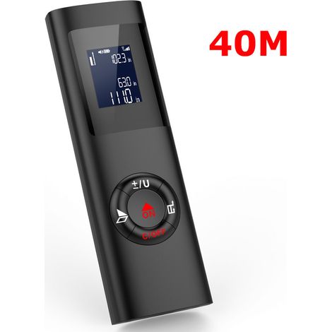 Aiducho 40m Laser-entfernungsmesser, Tragbarer Digitaler Laser-entfernungsrechner Für Flächen- Und Volumenmessung/pythagoras-funktion/ip54/hintergrundbeleuchtetes Lcd/wiederaufladbar