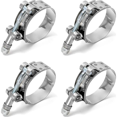 Aiducho Schlauchschellen, T-bolzen-schellen, Edelstahl, Für Haushaltswasserschläuche, Benzintanks, Kfz-schläuche, 58–65 Mm, 4er-pack