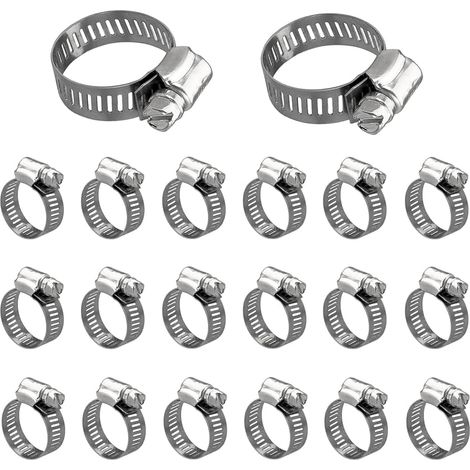 Aiducho 20 Stück Edelstahl-schlauchschellen 13-19 Mm, Verstellbare Schlauchschellen, Robuste Und Rostbeständige Schlauchschellen Für Haushaltswasserschläuche, Benzintanks Und Kfz-schläuche