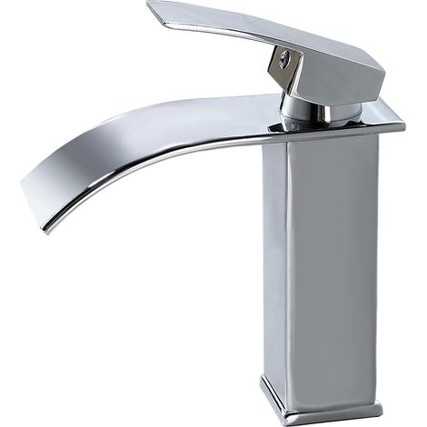 Aiducho Wasserfall-waschtischarmatur, Edelstahl-badarmatur, Mischbatterie Für Warm- Und Kaltwasser, Erhältlich In Chrom