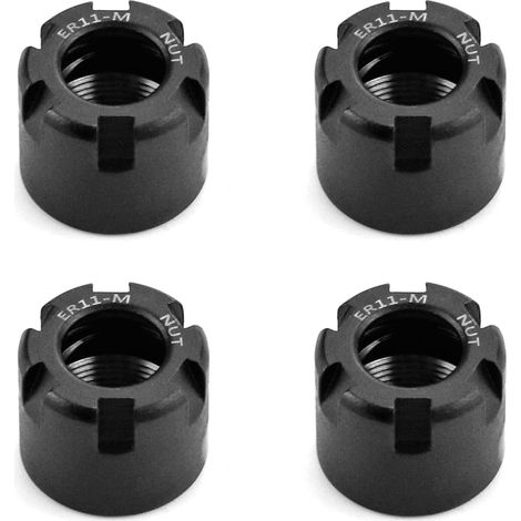 Aiducho Er11-m Spannmuttern Für Cnc-fräs- Und Drehmaschinenfutter, 4 Stück, Schwarz