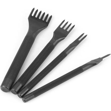 Aiducho 4-teiliges Lederlochstanzen-set, Nähwerkzeuge Für Die Lederverarbeitung, Krallenlochstanze Zum Nähen (1+2+4+6 Zähne)