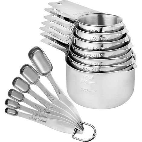 Messbecher, 13-teiliges Messlöffel-set, Küchenmessbecher Mit Edelstahlgriffen Zum Kochen, Professionelle Küchenutensilien