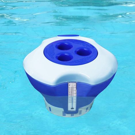 Aiducho Chlor- Und Brom-dosierer Für Schwimmbecken Ø 17 Cm, Schwimmender Dosierer Mit Thermometer Und Dosiersystem Für Whirlpools Und Planschbecken