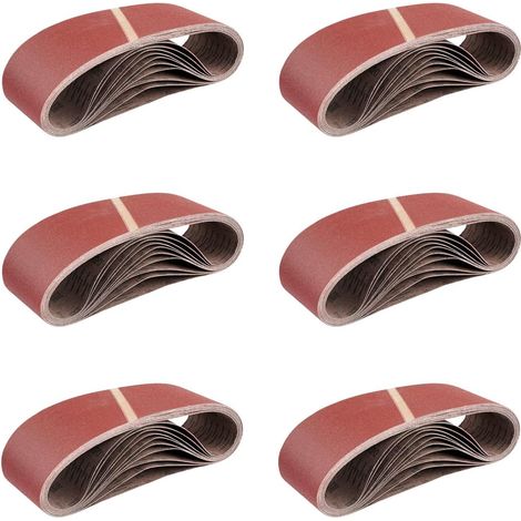 Aiducho Schleifbänder Aus Stoff │ 25 Stück │ 75 X 533 Mm │ Mixpack (5 Körnungen 40/60/80/120/180) │ Für Bandschleifer │ Schleifpapier │ Schleifbandset