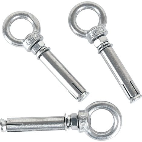Aiducho M6 X 100 Mm Spreizdübel, Stahlhülse, Ösenschraube Aus Edelstahl 304, Betondübel, Ösenschraube, Dübel, Bolzen, 2er-pack