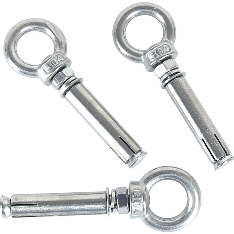 Langray M6 X 60 Mm Spreizdübel, Stahlhülse, Ösenschraube Aus Edelstahl 304, Betondübel, Ösenschraube, Ankerbolzen, 5er-pack
