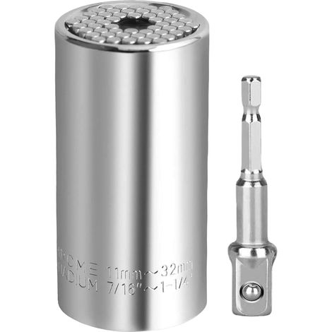 Aiducho Universal-steckschlüssel (11–32 Mm) – Multifunktionales Universalwerkzeug Mit Bohrmaschinenadapter Zum Lösen Jeder Schraube. Geschenk Für Papa, Ehemann, Freund, Mann, Zum Vatertag