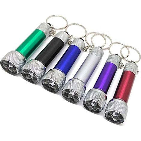 Aiducho 6er-set Mini-schlüsselanhänger-taschenlampen, 5 Led-birnen, Schlüsselanhänger-taschenlampen, Handtaschenlampen Für Camping, Kinder, Partys, Gastgeschenke, Geschenke