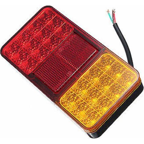Aiducho 2 Stück – 24 Led Lkw-rückleuchten In Zwei Farben Für Fahren, Bremsen Und Lenken Mit Reflektor