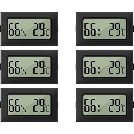 Aiducho Thermometer Und Hygrometer, 6-teiliges Mini-digital-lcd-thermometer-hygrometer-set, 2-in-1-thermo-hygrometer Für Gewächshaus, Keller, Babyzimmer