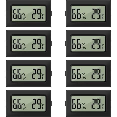 Aiducho Thermometer Und Hygrometer, 8-teiliges Mini-digital-lcd-thermometer-hygrometer-set, 2-in-1-thermo-hygrometer Für Gewächshaus, Keller, Babyzimmer