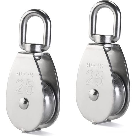 Aiducho 304 Edelstahlrolle M25 Heberolle 400 Kg 2 Stück