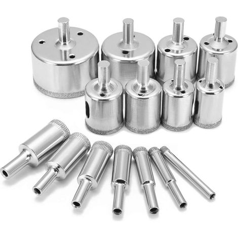 Aiducho 15-teiliges Diamantbohrer-set Für Glas, Keramik, Porzellan, Marmor, Fliesen Und Granit (6–50 Mm)