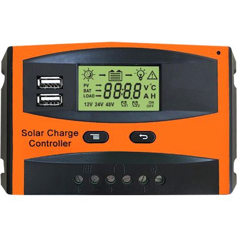 Aiducho Pwm-solarladeregler, 12v/24v-solarpanel-batterieregler Mit Lcd-display, Überladeschutz Für Haushalt, Industrie Und Gewerbe, 20a