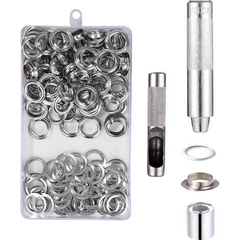 Aiducho Ösenwerkzeug-set, 14 Mm Innendurchmesser, 100-teiliges Set Für Planen, Vorhänge, Schuhe, Taschen