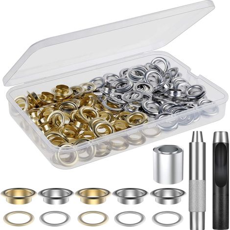 Aiducho 100-teiliges Ösen-set Für Leder, Segeltuch, Zelte, Markisen, Ösengröße 12 Mm (1/2 Zoll)