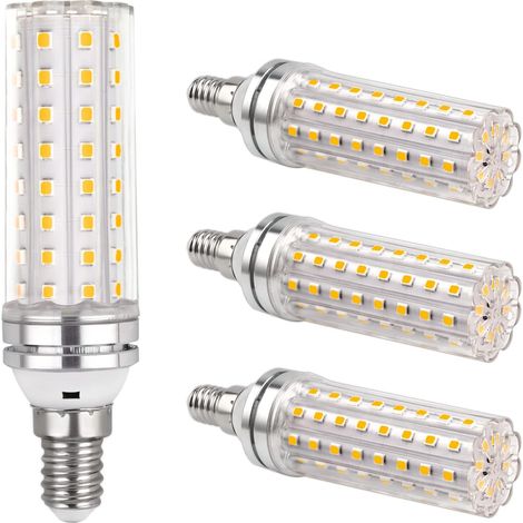 E14 12w Led-maiskolbenlampe, 220–240 V, 1200 Lm, Warmweiß (3000 K), Nicht Dimmbar, Entspricht Einer 100w-glühbirne, E14-led-lampe Für Innenbeleuchtung, Kronleuchter/schreibtischlampe/wandleuchte, 4er-