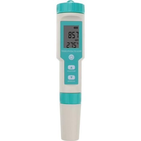 Aiducho 7-in-1 Elektronisches Ph-meter, Ph/tds/temp/sg/ec/orp Wasserqualitätsprüfgerät, ±0,01 Hohe Genauigkeit, Ph-tester Für Trinkwasser