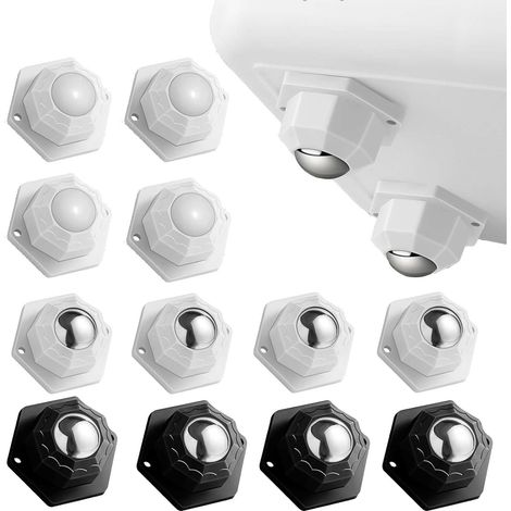 Aiducho 12er-set Möbelrollen, Kleine Möbelrollen Mit 200 Kg Tragkraft, Selbstklebende Lenkrollen, Robuste Rollen Für Möbel, Küchenutensilien Und Aufbewahrungsboxen