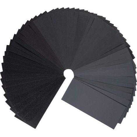 Aiducho Packung Mit 45 Schleifpapierblättern, Nass-/trockenschleifpapier, Körnung 80, 120, 150, 180, 240, 320, 400, 600, 800, 1000, 1200, 1500, 2000, 2500, 3000, 3 Blätter Pro Körnung, 9 X 3,6 Zoll