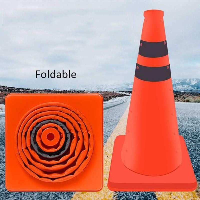 Faltbarer Teleskop-parkkegel, Eisbehälter, Verkehrskegel, Faltbare Verkehrsschilder, Notfall-verkehrskegel, Multifunktionale Reflektierende Kegel
