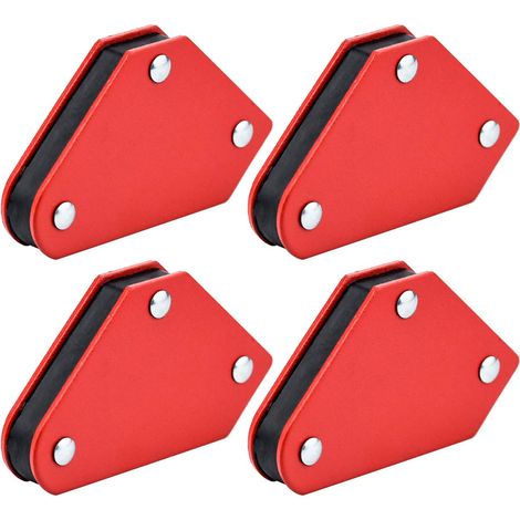 Aiducho 4-teiliges Schweißmagnet-set, Magnetische Schweißhalterungen, Schweißzubehör, Magnetischer Schweißwinkel, 45° 90° 135°, 5 Kg Haltekraft