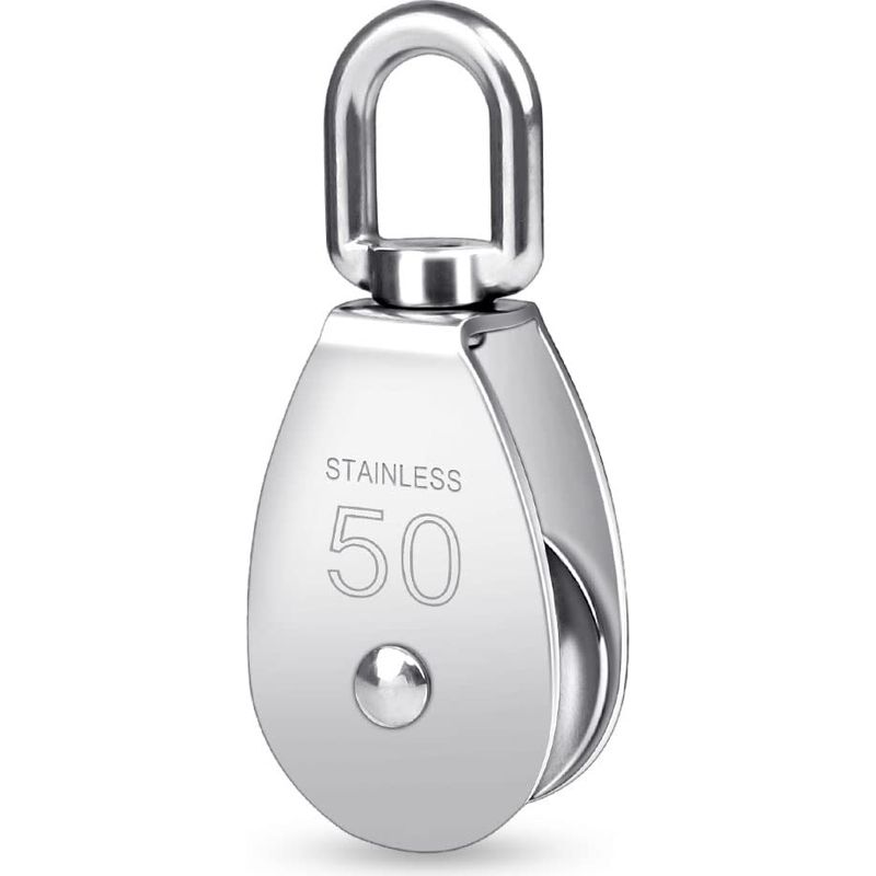 Einzelrolle M50, Seilrolle Aus Edelstahl 304, Drehbare Einzelrolle, Edelstahl-rollenblock Mit 400 Kg Tragfähigkeit Für Seilzüge