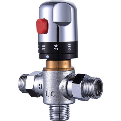 Aiducho Warm- Und Kaltwasser-mischbatterie, Thermostat-mischbatterie Aus Massivem Messing, Festtemperatur-armatur Für Küchenspüle, Badezimmer, Wc, G1/2, 35–45 °c