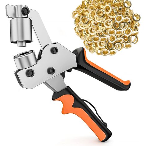 Aiducho Planenösenzange, Packung Mit 600 Ösen (ø 10 Mm), Tragbare 10-mm-ösenzange Für Leder, Stoff, Planen, Lochzange