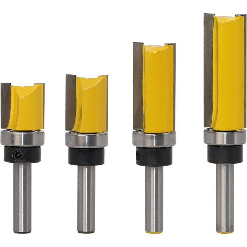 8-mm-schaft-bündigfräser-set, 4er-pack