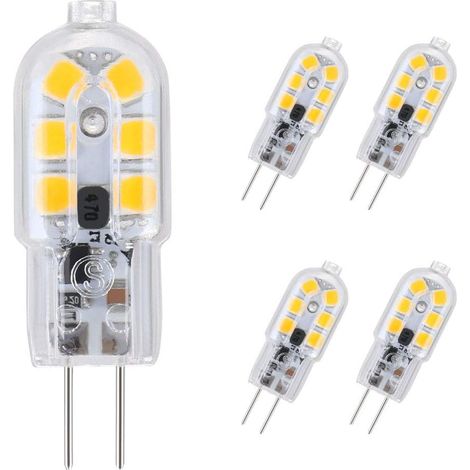 G4 Led-lampe, 5er-pack, Entspricht 20-w-halogenlampen, G4 2-w-energiespar-led-lampe Für Dunstabzugshauben, Ac/dc 12 V, 180 Lm, 3000 K, Cisea