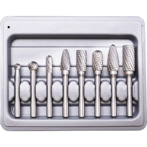 Rotationsfräser, Doppelverzahnte Hartmetallfräser, 8-teiliges Set Aus Vollstahl-hartmetallfräsern Mit 6-mm-schaft Für Rotationswerkzeuge Und Elektrische Bohrmaschinen
