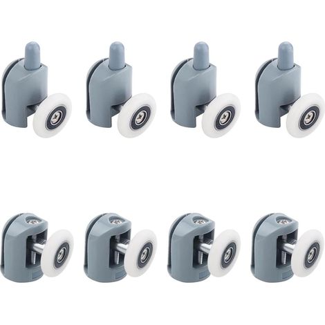 Aiducho 8 Stück 23 Mm Schiebetürrollen Für Duschen, Rollen Für Duschtüren, Badezimmertüren, Duschkabinen, Badezimmertüren (grau)