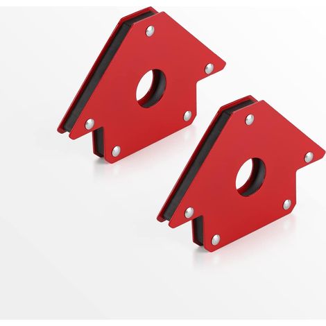 Aiducho 2er-set Magnetische Schweißpositionierer, 11 Kg Zugkraft, 45°, 90°, 135° Magnetwinkel, Roter Magnetschweißwinkel, Pfeil-schweißmagnet