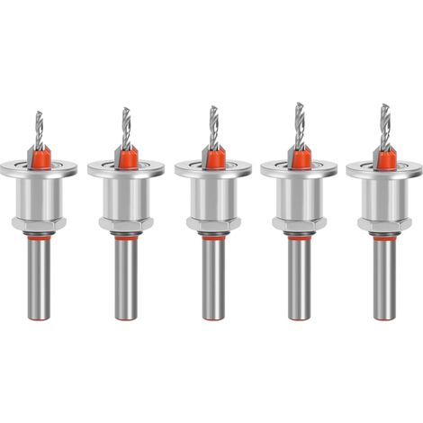 Aiducho 5-teiliges 8-mm-senkbohrer-set Für Die Holzbearbeitung, Senkbohrer Mit Tiefenanschlag Und Senkbohrer, Zum Bohren Von Holz, Kunststoff Und Anderen Materialien