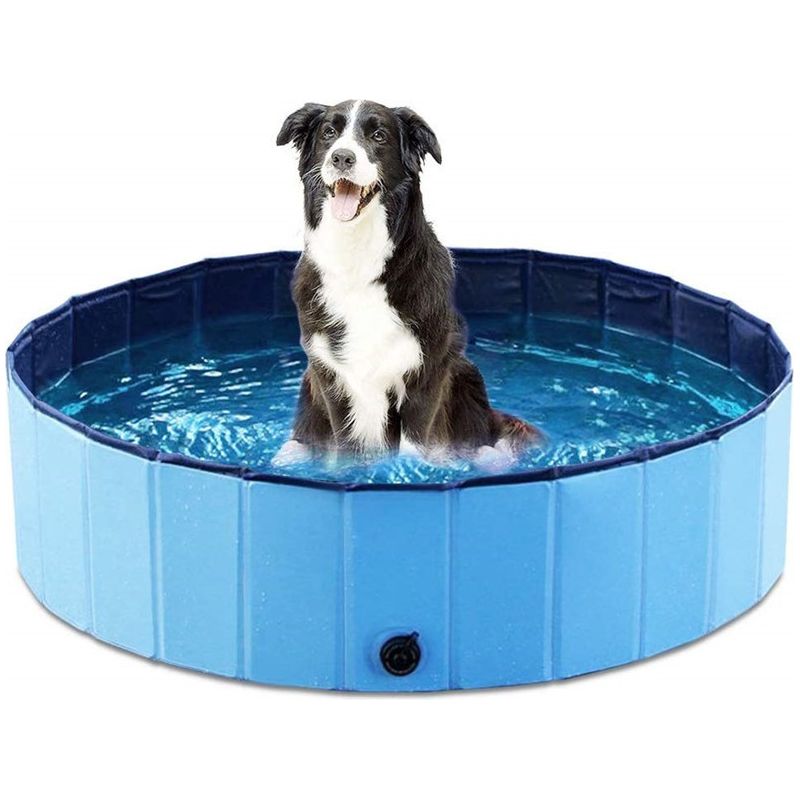 Faltbarer Pool Für Hunde, Haustiere Und Kinder, Badewanne, Badebecken, Planschbecken, Tragbare, Rutschfeste Pvc-badewanne Für Hunde Und Katzen, Kinder- Und Hundepool, 81 X 20 Cm