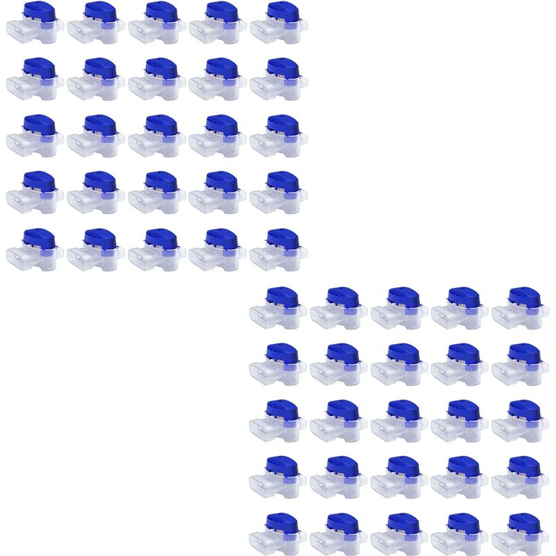 50 Stück Wasserdichte 3-loch-kabelverbinder, Gecrimpte Elektrische Drahtverbinder, Gelgefüllte Rasenmäherverbinder, 314 Kabelverbinder, Perfekt Für Garten Und Außenbereich (blau)