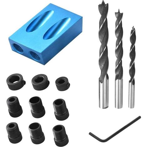 Aiducho Set Mit 14 Senklochpositionierern – 15°-winkel – M6–m10 – Für Die Holzbearbeitung