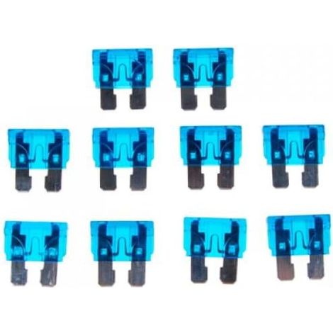Aiducho 10 Stück 15a 32v Standard-flachsicherungen Für Auto, Motorrad, Mittlere Größe, Blau
