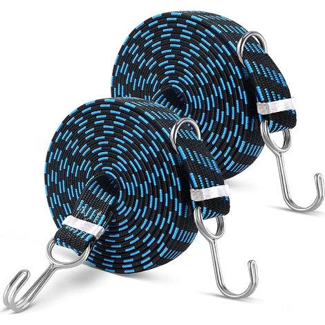 Aiducho 2-teiliges Set Elastischer Gepäckgurte Mit Haken, 1 M Verstellbar, Für Camping, Auto, Gartenarbeit Und Schweres Gepäck