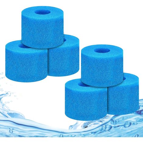 Ersatz-schaumstoffschwamm Für Kompatible Poolfilter, Wiederverwendbarer Und Waschbarer Schwammkartuschenfilter Für Whirlpools Und Jacuzzis (6 Stück)