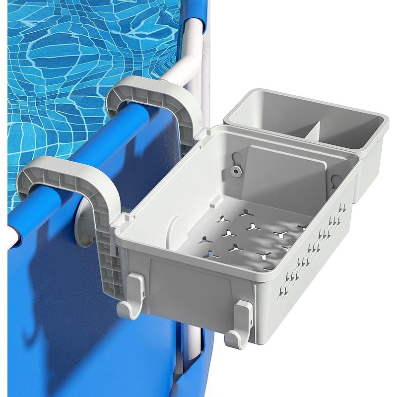 Pool-aufbewahrungskorb, Hängekorb Für Pools (42 X 21 X 13 Cm) Und Getränkehalter Für Poolspielzeug, Handtücher Und Getränke, Passend Für Die Meisten Frame-pools.