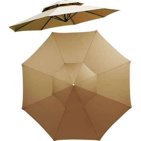Aiducho 3m Terrassen-sonnenschirm, Ersatzdach Für 8-streben-sonnenschirm, Markttisch-sonnenschirm, Wasserdichtes Stoffdach Für Sonnenschirm (braun, 8 Streben)